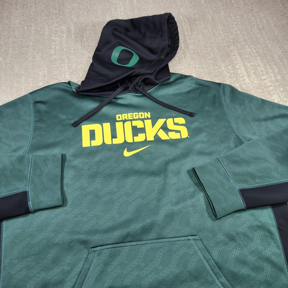 Oregon Ducks Hoodie Men XXL Nike Therma Fit Fleece Green NCCA Football